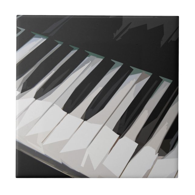 Carreau Piano Keys Organ Keys Lecteur Musique Noir et Blan (Devant)