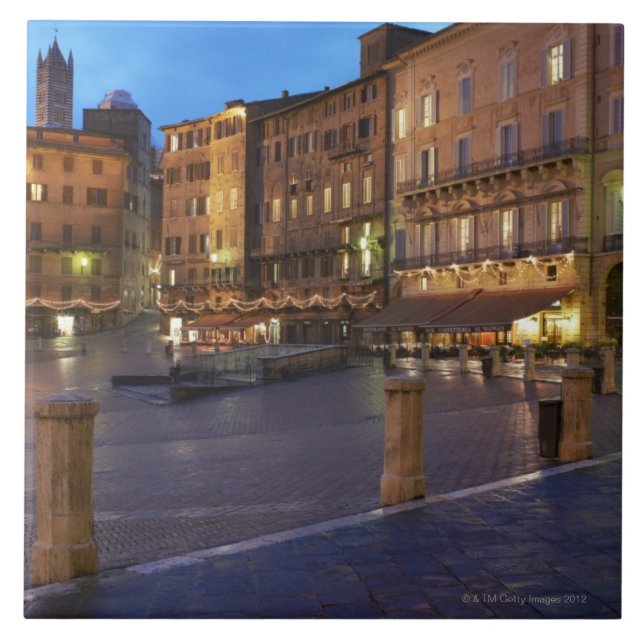 Carreau Piazza Del Campo au crépuscule, Sienne (Devant)