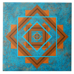 Carreau Pics Turquoise géométrique du sud-ouest