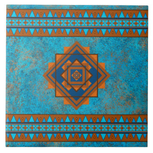 Carreau Pics Turquoise géométrique du sud-ouest