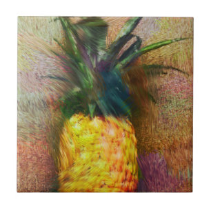 Carreau Pièce en céramique PIneapple Art