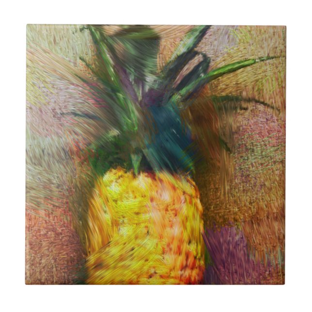 Carreau Pièce en céramique PIneapple Art (Devant)