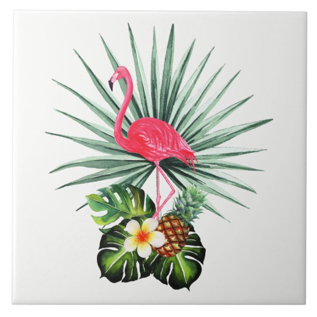 Carreau Pièce photo décorative en céramique Flamingo tirée (Devant)