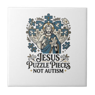 Carreau Pièces de puzzle Jésus pas autisme Pièces de puzzl