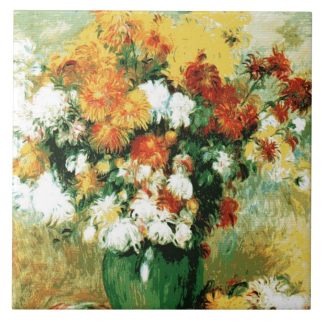 Carreau Pierre-Auguste Renoir Bouquet de Chrysanthèmes (Devant)