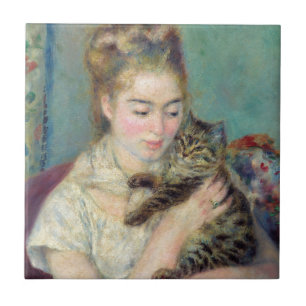 Carreau Pierre-Auguste Renoir - Femme avec chat