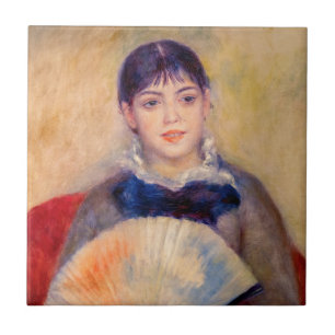Carreau Pierre-Auguste Renoir - Fille avec un ventilateur