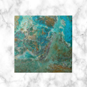 Carreau Pierre minérale bleu Chrysocolla