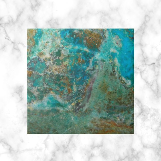 Carreau Pierre minérale bleu Chrysocolla (In Situ)
