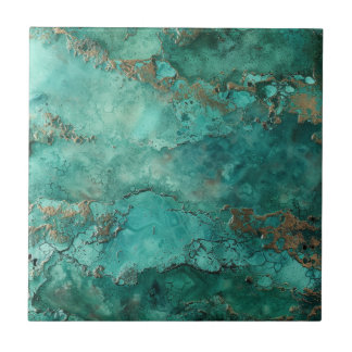 Carreau Pierre minérale bleu turquoise Chrysocolla