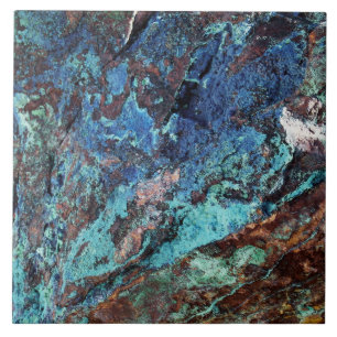 Carreau Pierre minérale de malachite bleu-vert moderne
