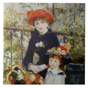 Carreau Pierre Renoir  Deux Soeurs, ou sur la terrasse
