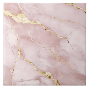 Carreau Pierre rose et or luxueuse Gemstone Marbre moderne