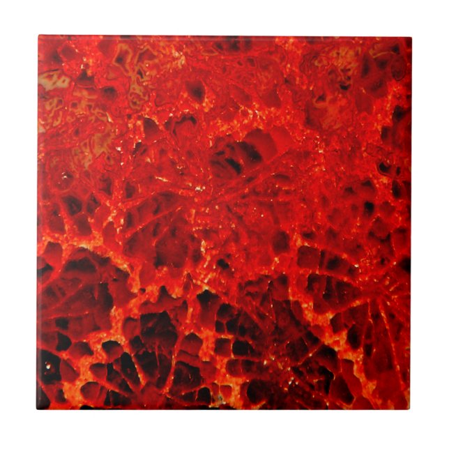 Carreau Pierre teinte par rouge de corail fossilisée (Devant)