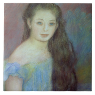 Carreau Pierre une jeune fille de Renoir   avec des yeux