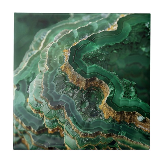 Carreau Pierre Vert Or Agate Marbre (Devant)