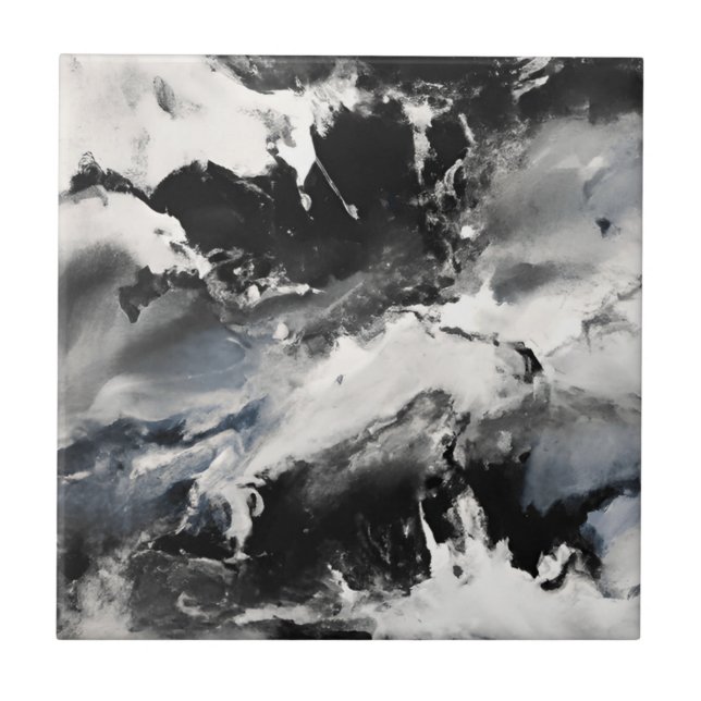 Carreau Pierres en marbre noir blanc Carrelage en céramiqu (Devant)