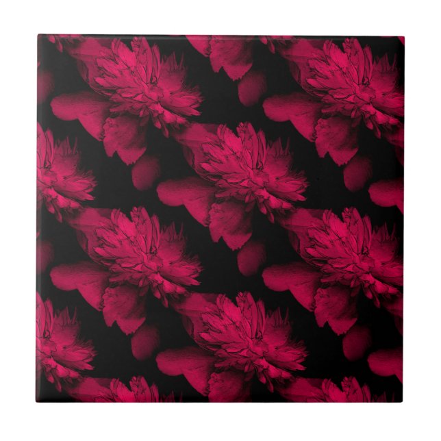 Carreau Pierres rouges Carrelage d'art floral (Devant)