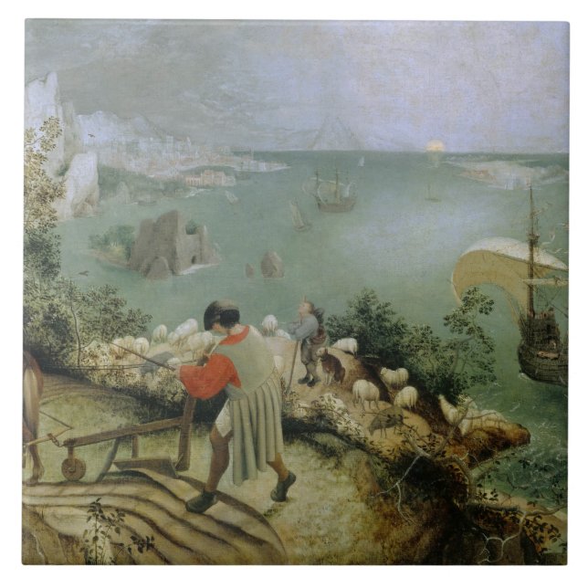 Carreau Pieter Bruegel l'Ancien -Paysage Chute d'Icarus (Devant)