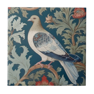 Carreau Pigeon Bird William Morris style Face gauche