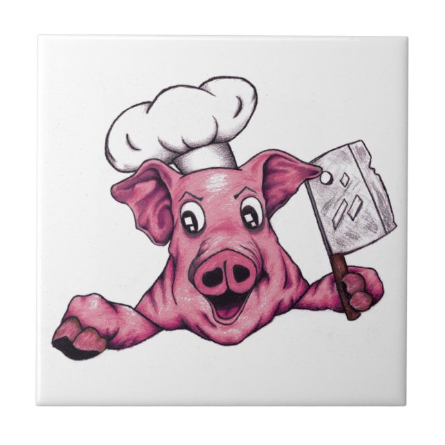 Carreau Piggy The Hamiciac Maniac Crazy Chef Pig Art (Devant)
