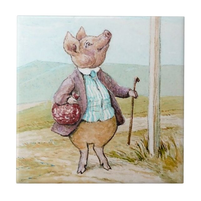 Carreau Pigling Bland sur le marché par Beatrix Potter (Devant)