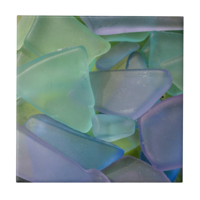 Carreau Pile de verre de plage bleu, Alaska (Devant)