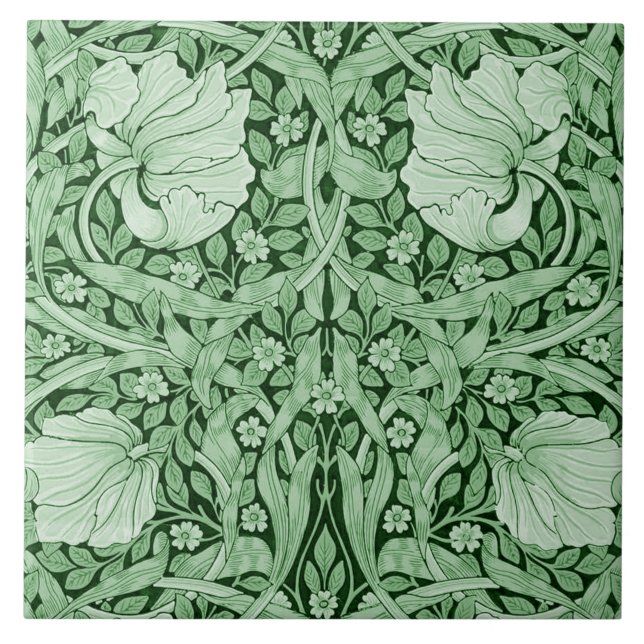 Carreau Pimpernel Green, William Morris (Devant)