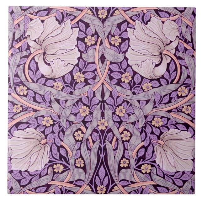 Carreau Pimpernel Purple, William Morris (Devant)