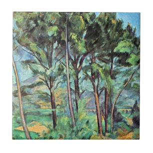Carreau Pin avec Viaduc par Paul Cezanne, Art Vintage