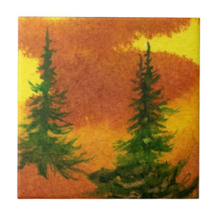 Carreau Pine Tree Red et : Jellow Morning Tile
