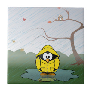 Carreau Pingouin sous la pluie