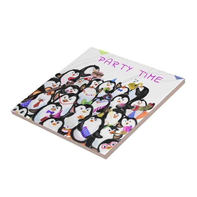 Carreau Pingouins Party Carrelage en céramique cadeau - Te (Côté)