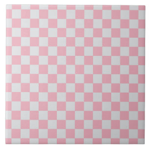 Carreau Pink + Grey Check À damiers Checkerboard Motif