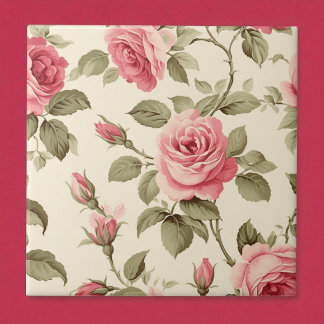 Carreau Pink Petal Peach Blossom Elegance