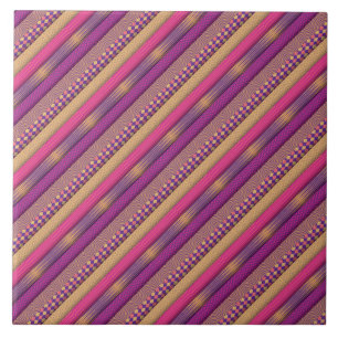 Carreau Pink Tribal Stripes Motif géométrique Bold Ethique