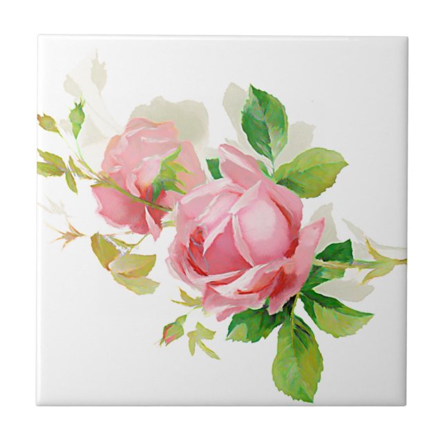 Carreau Pink vintage roses (Devant)