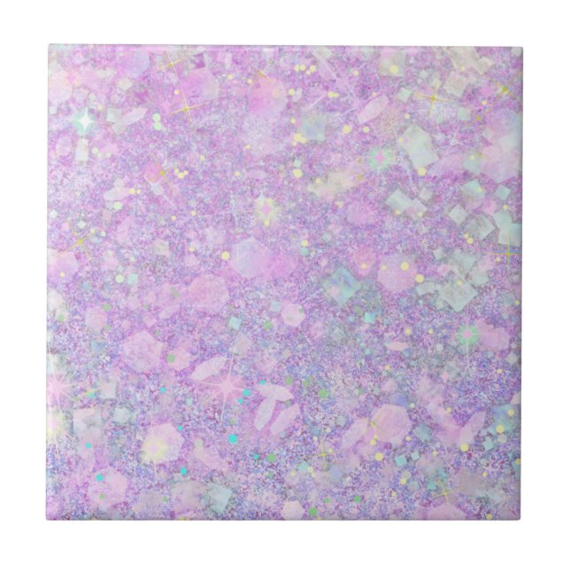 Carreau Pink violet couleur pastel Faux Parties scintillan (Devant)