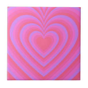 Carreau Pink violet Hypnotique Motif d'amour du coeur