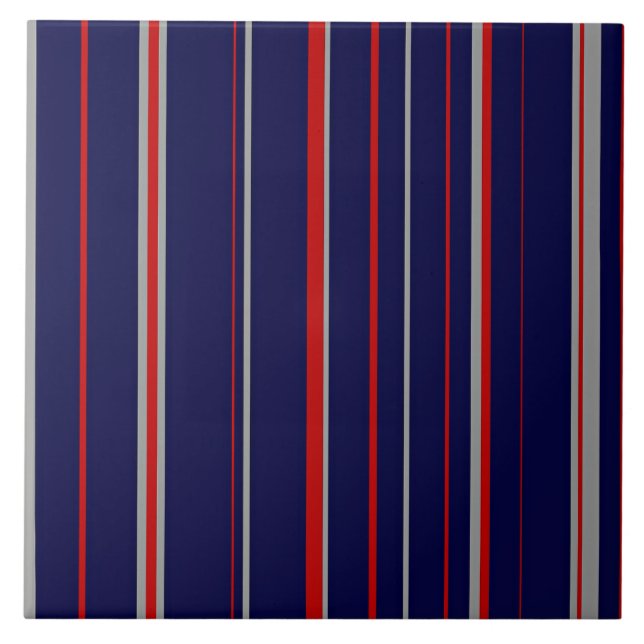 Carreau Pinstripes, couleurs rouge, marine, gris (Devant)