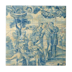 Carreau Pique-nique de la Renaissance - tuile d'Azulejo