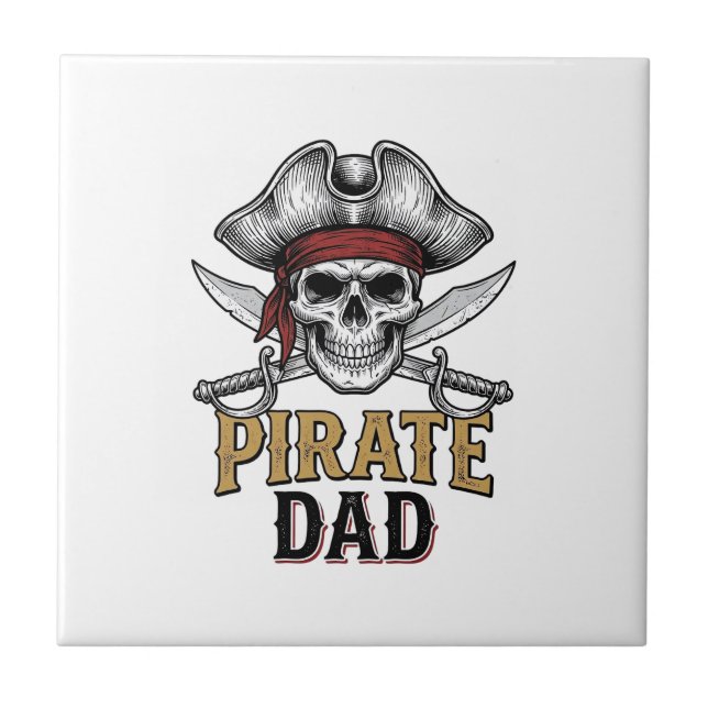 Carreau Pirate Dad Skull Sword Vintage Engraving Shirt_1 (Devant)