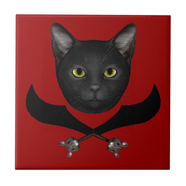 Carreau Pirate Drapeau Chat (Devant)