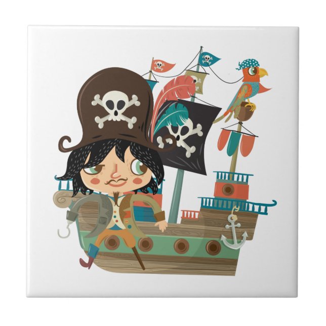 Carreau Pirate et bateau de pirate (Devant)