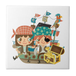 Carreau Pirates avec le trésor