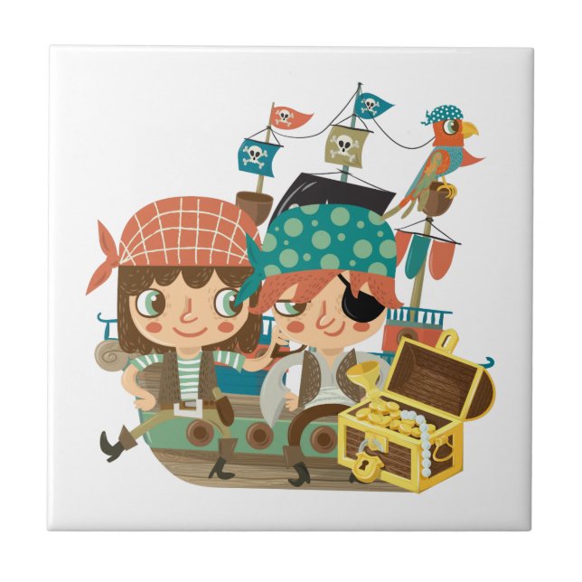 Carreau Pirates avec le trésor (Devant)