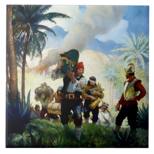 Carreau « Pirates et butin » par NC Wyeth