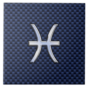 Carreau Pisces Zodiac on Blue Carbon Fiber