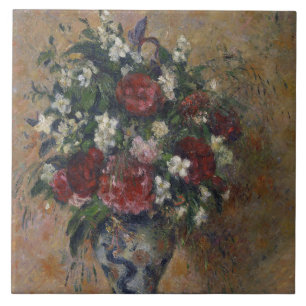 Carreau Pissarro Vie morte avec des pivoines et une fausse