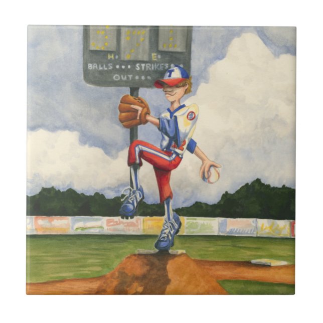 Carreau Pitcher de baseball sur Mound par Jay Throckmorton (Devant)
